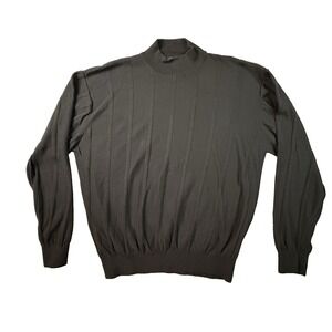 Tulliano Men's XL Black Silk Cotton LS Mock Neck Sweater Hong Kong SEE DESCRIPTI